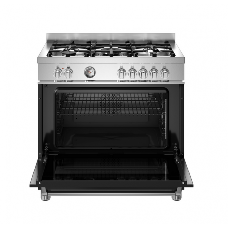 BERTAZZONI MAS95C1ENEC Κουζίνα Ηλεκτρική με Εστίες Αερίου 90cm Μαύρο